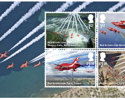 Royal Mail celebrates Red Arrows’ anniversary season with stamp collection